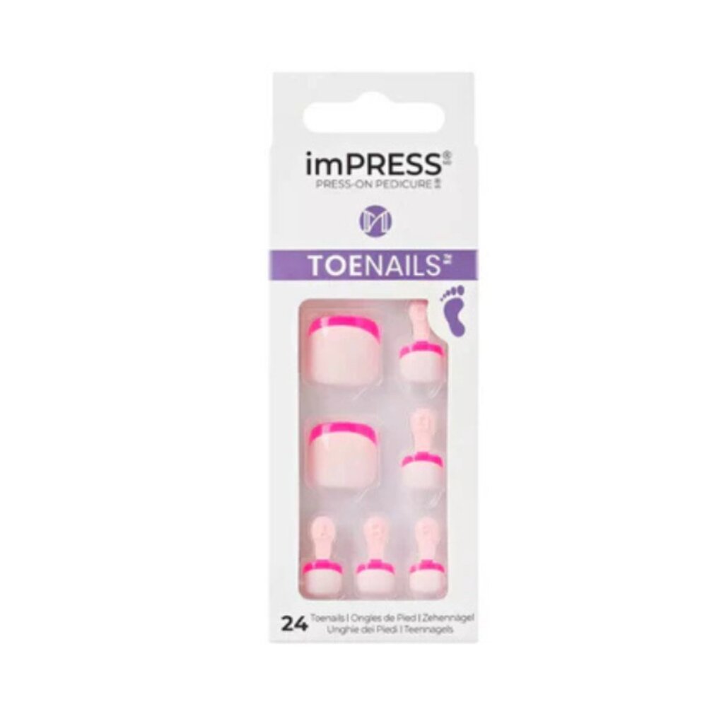 KISS imPRESS Square Press-On Toenails, Multicolored, 24 Pieces Enjoy Today